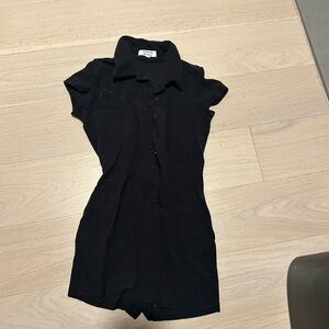 Black Button-Up Romper